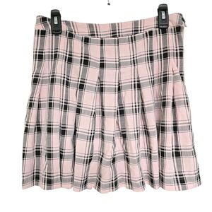 Pink Plaid Women's Skirt